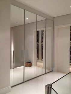 Ideas for the House on Pinterest | Mirror Closet Doors, Mirrored ... Wall Closet With Mirror, Walk In Closet Doors Entrance, Closet With Mirror Doors, Closet Mirror Doors, Closet Door Mirror, Closet Doors Mirror, Wardrobe With Mirror Doors, Mirrored Closet Doors, Ideas De Closets