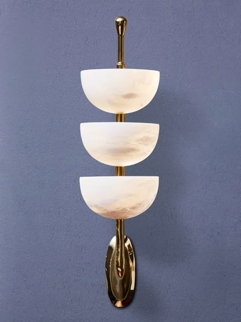 For Sale on 1stDibs - Set of 2 sconces in alabaster cups and gilt bronze supports, each sconce has six sockets. Could be sold by pair, creation Galerie Glustin, limited to 12 Art Deco Wall Lights, Bronze Sconces, Wall Scones, Mirror Design Wall, Modern Wall Lights, French Art Deco, Marble Design, Mirror Designs, Light Wall