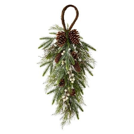 https://pin.it/1ko0LXsKE Green And White Holiday Decor, Christmas Wreath With Deer Antlers, Christmas Natural Decor, Light Post Christmas Decorations, Evergreen Decorations, Christmas Swags Ideas, Christmas Door Swags, 1890 House, Bathroom Holiday Decor