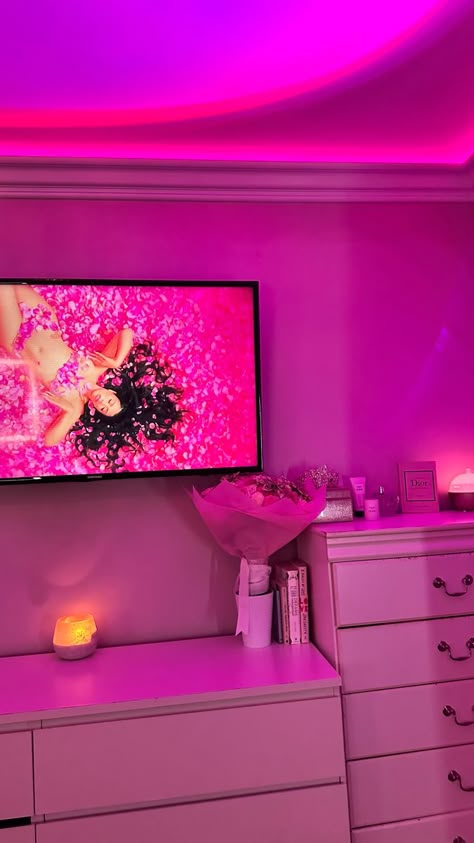 Pink Led Light, Comfortable Bedroom Decor, Hypebeast Room, Neon Room, Luxury Room Bedroom, Cute Room Ideas, Cute Bedroom Decor, Pink Room, Apartment Room