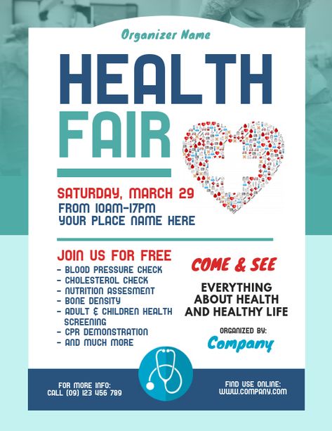 470+ Workshops Customizable Design Templates | PosterMyWall Blue Health, Health Fair, Ig Templates, Promotional Flyers, Free Flyer Templates, Health Screening, Event Flyer Templates, Templates Instagram, Template Instagram