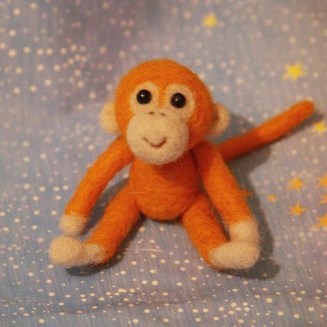 Needle Felt Monkey, Needle Felted Monkey, Felt Monkey, Tupac Wallpaper, Spider Monkey, Cute Monkey, Needle Felted Animals, Felt Animals, Puppets