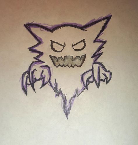 Dibujo Drawing Horror, Gengar Pokemon, Cute Ghost, Pokemon Art, Pencil Drawings, Ghost, Pokemon, Art Inspiration, Doodles