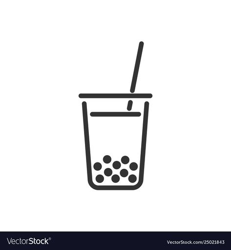 Milktea Logo Design Ideas, Milk Tea Icon, Milk Tea Logo Design Ideas, Bubble Tea Tattoo, Boba Logo Design, Boba Icon, Boba Tea Logo, Bubble Tea Icon, Milktea Logo