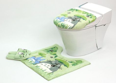 Totoro Bathroom Decorations. - 5 Expensive My Neighbor Totoro Items Everyone Wants http://www.theasianpear.com/articles/5-expensive-my-neighbor-totoro-items-everyone-wants Totoro Bathroom, Bathroom Decorations, Toilet Mat, Toilet Seat Cover, Toilet Cleaning, My Neighbor Totoro, Toilet Seat, Studio Ghibli, Seat Cover