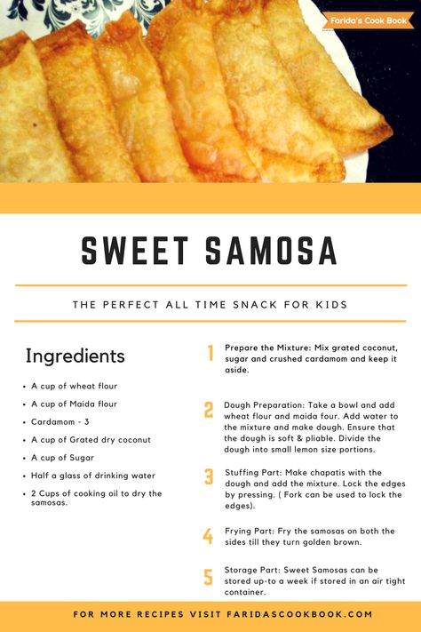 How To Make Samosas Step By Step, Samosa Dough Recipe, Sweet Samosa, Samosa Dough, How To Make Samosas, Junk Foods, Snack For Kids, Samosa Recipe, 5th September