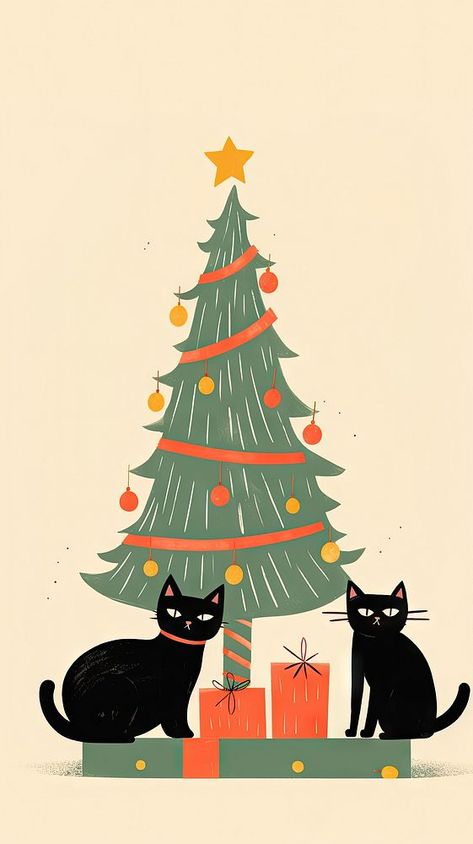 mobile wallpaper | free image by rawpixel.com / Boom Cat Christmas Wallpaper Iphone, Black Cat Christmas Wallpaper, Christmas Wallpaper Cat, Cat Christmas Wallpaper, Christmas Cat Wallpaper, Christmas Wallpaper Iphone, Cute Christmas Cat, Black Cat Christmas, Iphone Wallpaper Cat