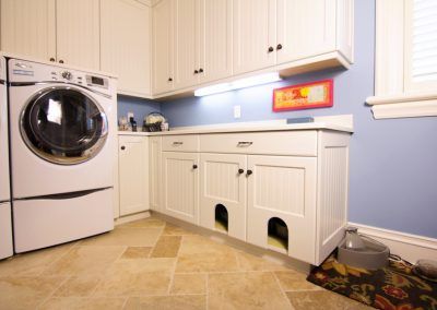 Laundry Cabinets, Evansville IN Laundry Room Kitty Litter Ideas, Kitty Litter Cabinet, Kitty Litter Box Ideas Laundry Rooms, Laundry Room With Litter Box Ideas, Cat Litter Box Ideas, Litter Box Ideas, Cat Litter Cabinet, Hiding Cat Litter Box, Cat Doors