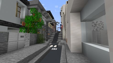 Minecraft Minecraft Town Road, Minecraft City Road Ideas, Minecraft Street Design, Minecraft City Roads, Minecraft Japanese Street, Japanese City Minecraft, Roads Minecraft, Tokyo Minecraft, Japanese Town Minecraft