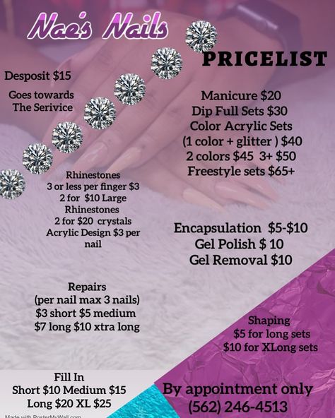 $$Price list drop follow and share Nail Prices List, Nail Prices For Beginners, Nail Tech Price List Template, Nail Pricing, Nail Tech Price List, Nail Price List, Instagram Price List, Nail School, Nail Prices