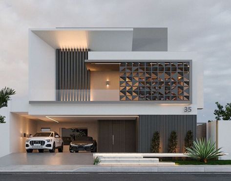 Facade Design on Behance Home Designs Exterior, Bungalow Exterior, Best Modern House Design, Small House Design Exterior, Modern Villa Design, Casa Country, Modern House Facades, Architect Design House, Modern Exterior House Designs