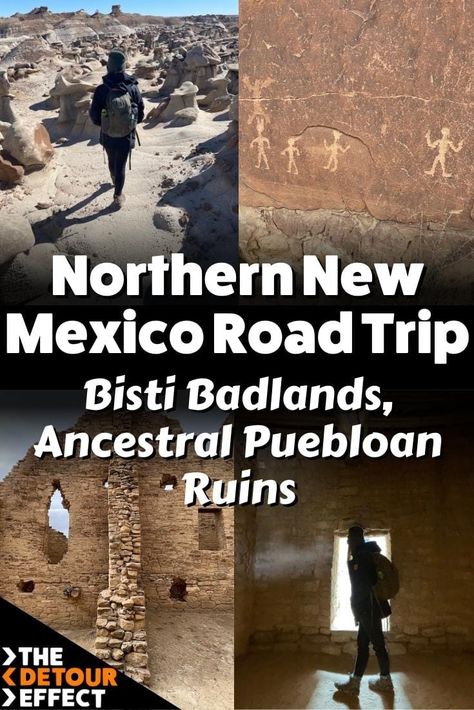 Northern New Mexico Road Trip: Bisti Badlands, Ancestral Ruins Mexico Road Trip, Road Trip Stops, New Mexico Road Trip, Travel New Mexico, Northern New Mexico, Ice Cave, Northern Arizona, Road Trip Hacks, Trip Itinerary