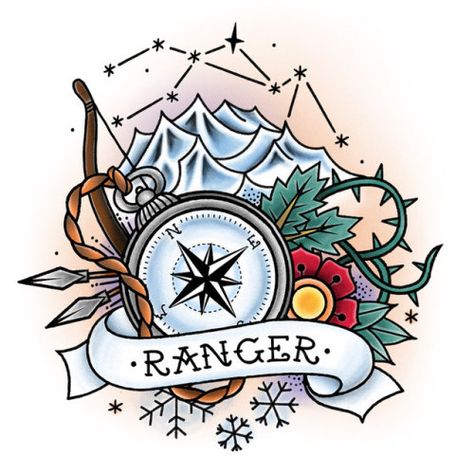 Ranger Rpg, Ranger Tattoo, Dnd Ranger, Rpg Wallpaper, Ranger Dnd, Places For Tattoos, Zelda Tattoo, Small Chest Tattoos, Adidas Art