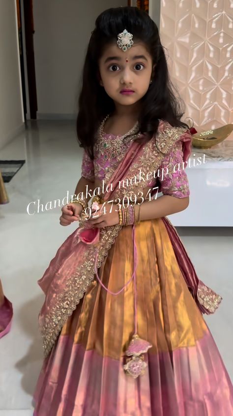 Lehanga For Kids Party Wear, Kids Wedding Dresses Indian, Kids Dress For Wedding, Kids Saree Dress, Baby Lehenga Blouse Designs, Half Saree Lehenga For Kids, Baby Girl Lehenga Designs, Kids Half Saree Designs, Half Saree For Kids