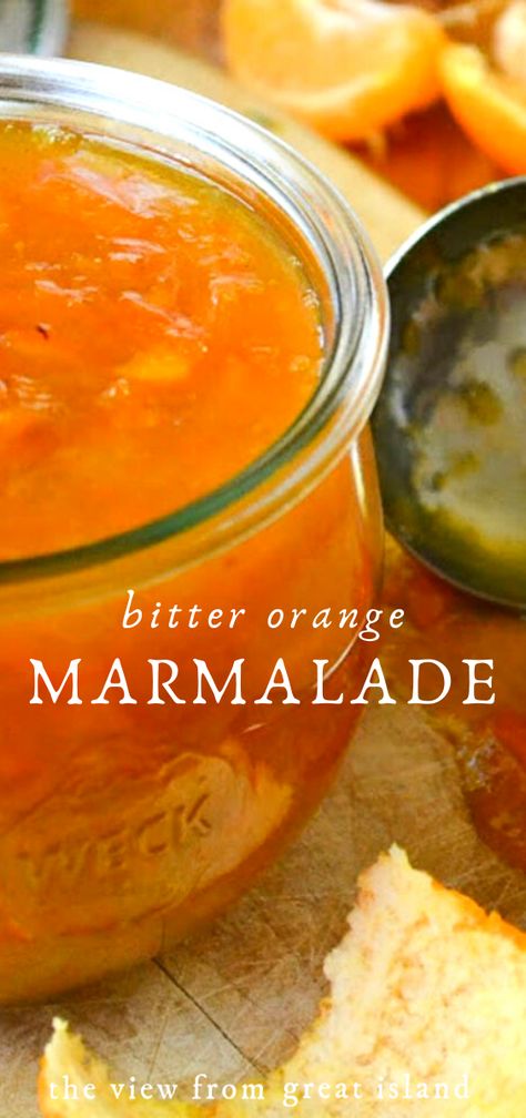 Bitter Orange Marmalade is a sophisticated jam made with a shot of whiskey, Irish style!  It pairs perfectly with thick slices of toast, biscuits, and English muffins. #easy #recipe #smallbatch #canning #preserves #breakfast #brunch #orange #bitterorange Best Sweet And Sour Sauce Recipe, Marmelade Recipe, Orange Jam Recipes, Orange Marmalade Recipe, Shot Of Whiskey, Lemon Marmalade, Sour Orange, Orange Jam, Healthy And Unhealthy Food