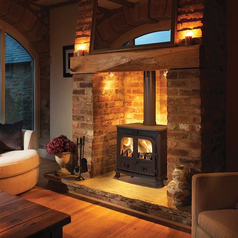 Woodburning Stove Fireplace, Wood Burner Fireplace, Wood Burning Stoves Living Room, Log Burner Fireplace, Log Burner Living Room, Boiler Stoves, Wood Stove Fireplace, Inglenook Fireplace, Best Kitchen Designs