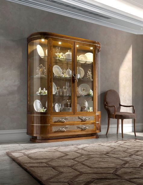 EARTH luxury display cabinet www.soher.com #furniture #homedecor #interiordesign #homedecorideas #lighting #interiors #livingroom #decor Crockery Console, Crockery Aesthetic, Aesthetic Crockery, Crockery Cupboard, Almari Design, Crockery Units, Modern Crockery, Kitchen Crockery, Crockery Cabinet Design