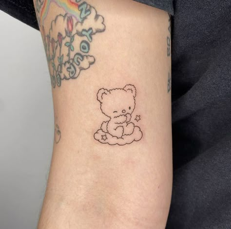 First Time Tattoo Ideas, Kawaii Tattoo Ideas, Teddy Bear Tattoo, Minnie Tattoo, First Time Tattoos, Cute Tattoo Ideas, Tattoos Inspo, Bear Tattoos, Kawaii Tattoo