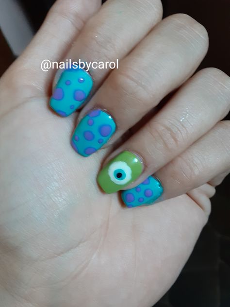 Simple Acrylic, Happy Nails, Mike Wazowski, Simple Acrylic Nails, Monster Birthday, Nails Nails, Halloween Nails, Pretty Nails, Nail Art Designs