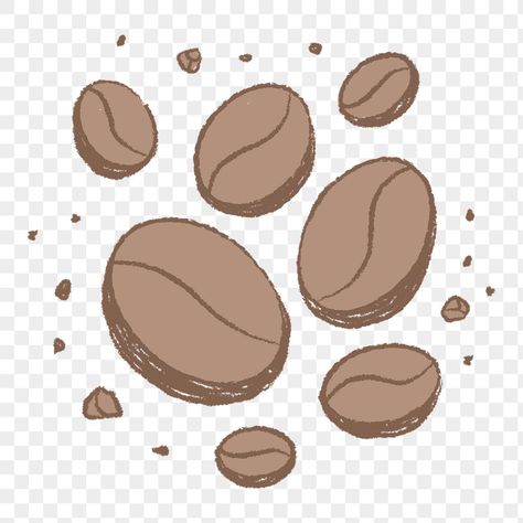 Coffee Bean Sticker, Coffee Beans Drawing, Coffee Bean Illustration, Cafe Illustration, Iced Americano, Coffee Drawing, Coffee Illustration, Coffee Png, Cute Cafe