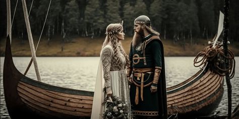 What Were The Original Men’s Viking Wedding Clothes Viking Wedding Attire, Traditional Viking Wedding, Wedding Outfits Men, Dragon Wedding, Kawaii Clothes Goth, Pagan Wedding, Viking Wedding, Medieval Wedding, Norse Pagan