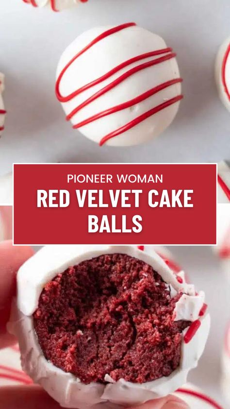 Pioneer Woman’s Irresistible Red Velvet Cake Balls Recipe Red Celvet Cake, Red Velvet Balls, Red Velvet Cake Pops Recipe, Christmas Cake Balls, Cake Balls Recipe, Red Velvet Cake Balls, Red Velvet Cake Pops, Cake Ball Recipes, Cream Cheese Ball