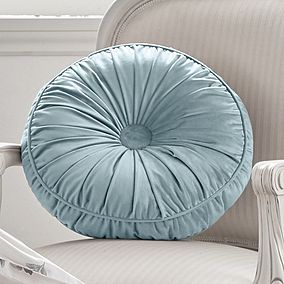 All Bedding | Dunelm Sewing Cushions, Gold Living Room, Holly Willoughby, Chair Pillow, Balcony Furniture, Luxurious Bedroom, Round Cushion, Round Pillow, Duck Egg Blue