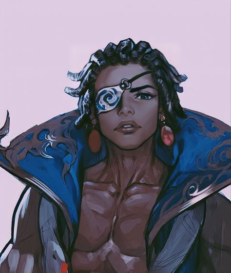 Black And Blue Character Design, Black Male Street Fashion, Black Pirate Art, Blue Character Art, Poc Oc Art, Black Male Oc Art, Hero Character Design, Doflamingo Wallpaper, Black Anime Guy