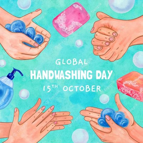 Global Handwashing Day Poster, Handwashing Poster, Children's Day Message, Childrens Day Illustration, Geek Pride Day, Global Handwashing Day, Hand Washing Poster, Spring Flowers Background, School Material