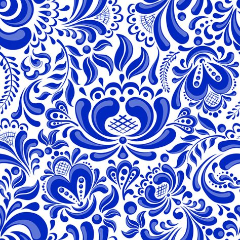 Chinese blue and white seamless pattern vector 02 - Vector Pattern ... Talavera Art, Talavera Pattern, Old Vases, 카드 디자인, Vase Shapes, Blue Pottery, Chinese Patterns, Modern Vase, Arte Popular