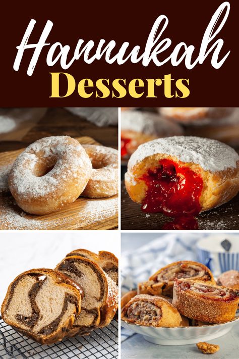 Sufganiyot Recipe Easy, Hanukkah Dessert Recipes, Easy Hanukkah Recipes, Hannukah Desserts, Hanukkah Party Food, Hannukah Cookies, Jewish Desserts, Hanukkah Cookies, Hannukah Recipes