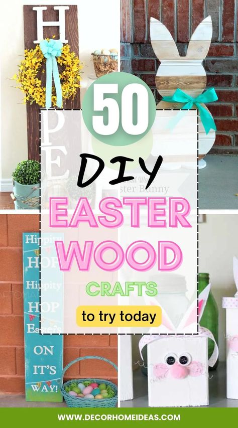 DIY Easter wood crafts provide a unique and personalized way to decorate your home and celebrate the holiday season. From wooden signs to bunny-shaped planters, these crafts offer a rustic and charming touch that adds warmth and character to your space, and can be customized to fit your personal style and taste. Crafts For Easter, Easter Crafts Diy Kids, Front Porch Decorations, Wooden Box Centerpiece, Crafts To Try, Easter Wood Signs, Easter Wood Crafts, Easter Egg Crafts, Sell Diy