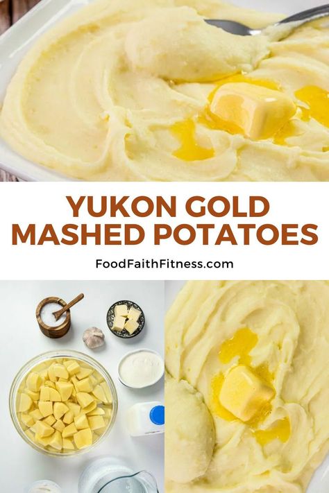 Learn the secrets to perfect Yukon Gold mashed potatoes! Avoid overcooking and maintain that creamy texture. Get tips on boiling, mashing, and adding flavorful ingredients like garlic, cream cheese, and sour cream. Mashed Gold Potatoes Recipe, Gold Potatoes Mashed, Yellow Mashed Potatoes Recipes, Gold Mashed Potatoes Recipe, Yukon Gold Potato Recipe, Golden Mashed Potatoes, Gold Mashed Potatoes, Gold Potato Recipes, Yukon Gold Mashed Potatoes