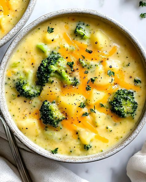 Creamy Broccoli and Cheddar Potato Soup - Luna Recipe Low Calorie Broccoli Cheddar Soup, Broccoli Curry Soup, Broccoli Cheddar Lasagna Soup, Broccoli Cheese Soup With Almond Milk, Gf Broccoli Cheddar Soup, Brocolli Cheddar Soup Recipes, Broccoli Recipes Soup, Brócoli Cheddar Soup, Broc Cheese Soup