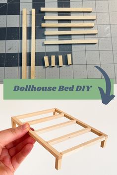 Make your own dollhouse bed and mattress in 1:12 scale with this easy tutorial. Make Dollhouse Furniture Easy Diy, 1 12 Scale Miniatures Diy Tutorials, Tiny Furniture Diy Dollhouse Miniatures, Dollhouse Diy Ideas Simple, Mini Dollhouse Furniture Diy, Miniature Crafts Diy Dollhouse Furniture, Dolls House Furniture Diy, Diy Barbie House Furniture, 1 12 Scale Miniatures Diy