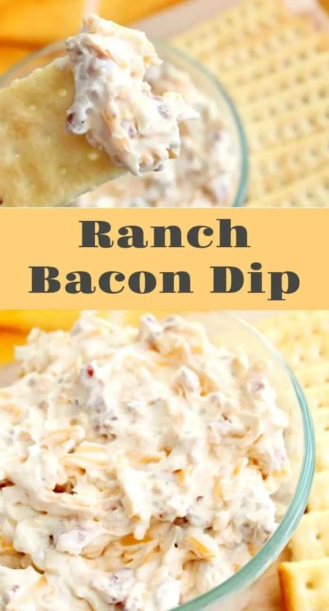 Bacon Ranch Crack Dip is the recipe you’re going to want to make copies of because everyone will be asking you for it! Bacon Ranch Dip, Cold Dip Recipes, Ranch Dip Recipe, Bacon Dip, Bowl Party Food, Easy Peasy Recipes, Dip Recipes Easy, Ranch Dip, Cheesy Bacon