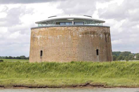 Martello Tower Y by Billings Jackson Design and Piercy & Company - Dwell Luxury Bunkers, Brick Columns, Brick Siding, Open Staircase, Liverpool Street, Open Space Living, House Building, Seaside Towns, Exterior House