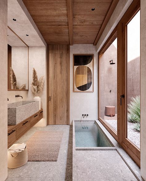 Formentera House  2 - LUV Studio - Architecture & Design - Barcelona Japanese Bathroom, Luxurious Interior Design, House Blend, Casa Container, Concrete House, Bathroom Inspiration Decor, Bathroom Spa, Mediterranean Homes, House Bathroom