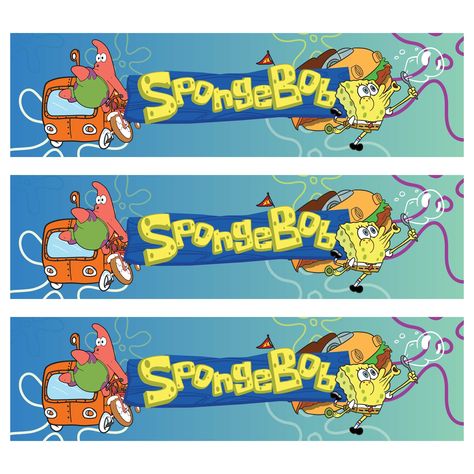 Printable Spongebob Water Bottle Labels Spongebob Birthday Printables Free, Spongebob Water Bottle, Spongebob Free Printables, Spongebob Labels Free Printable, Free Printable Spongebob Food Labels, Spongebob Labels, Spongebob Printables, Spongebob Food Labels, Spongebob Water