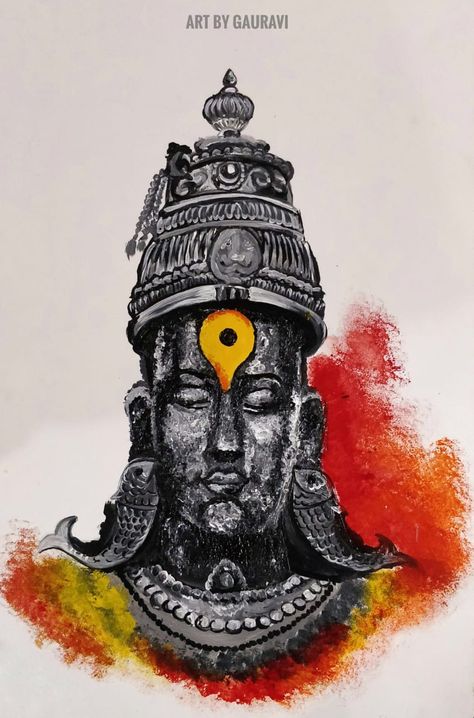 Vitthal Rukmini Painting Abstract, Vithal Mauli Sketch, Vitthal Sketch, Vitthal Drawing, Vitthal Mauli, Vithu Mauli, Painting Knife, Venkateswara Swamy, Colorful Canvas Art