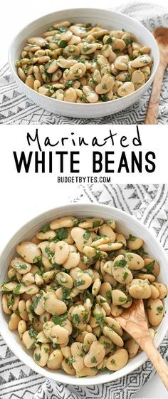 Marinated White Beans are a fast, easy, and versatile side dish that comes together in minutes. White Bean Salad, Frugal Meals, White Bean, Bean Salad, Healthy Side Dishes, Bean Recipes, White Beans, Vegetable Side Dishes, Mediterranean Recipes