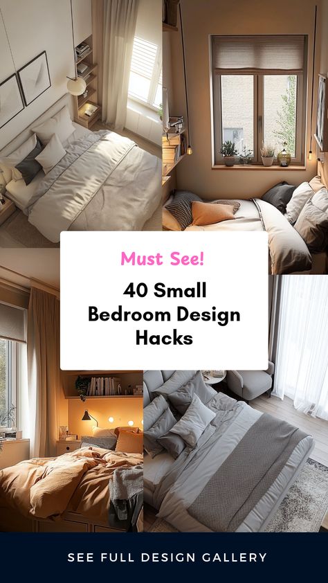 Looking to maximize the space in your small bedroom? Here are 40 creative and stylish small bedroom design hacks that will help you create a cozy and functional retreat. From smart storage solutions to wall decor ideas, maximize every corner of your room without sacrificing style. You'll find useful tips on using colors, furniture arrangement, and accessories to enhance the overall aesthetic. Elevate your tiny space with clever designs that not only save space but also add personality, ensuring comfort and practicality for every small bedroom. Bedroom Art Placement, Stylish Small Bedroom, Tiny Guest Room, Creative Small Bedroom, Small Bedroom Design Ideas, Small Bedroom Decor Ideas, Color Furniture, Small Bedroom Storage, Small Bedroom Furniture