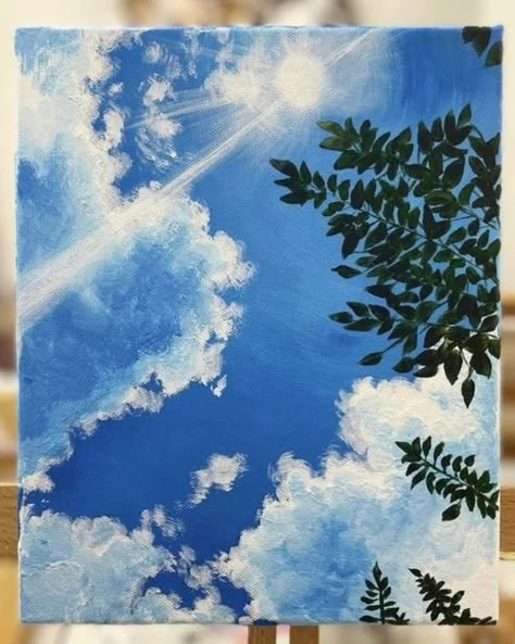 Asthetic Drawings Watercolor, Simple Sky Painting Acrylic, Landscape Easy Painting Simple, Simple Painting Ideas Landscape, Season Drawings Ideas, Acrylic Painting Pastel Colors, Landscape Drawings Color, Landscape Paintings Beginner, Abstract Painting Easy Simple