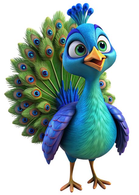 Birds Cartoon Images, Free Cartoon Characters, Stickers Emoji, Peacock Drawing, Peacock Feather Design, Peacock Images, Parrot Design, Baby Animal Drawings, Duck Cartoon