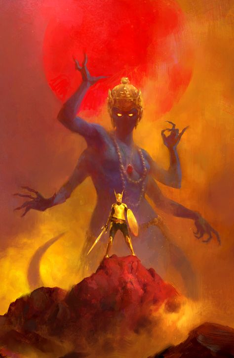 Hinduism Art, Vedic Art, Mythology Art, Fantasy Concept Art, God Art, Arte Animal, God Illustrations, Hindu Art, Art Club