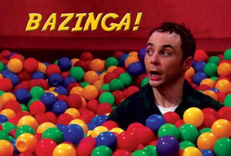 Big Bang Theory, Sheldon, Flash, Bazinga, catchphrase, balls, ball pit, humor, classic prank The Bigbang Theory, Jim Parsons, Sheldon Cooper, Ball Pit, Big Bang Theory, Laughing So Hard, Music Tv, Big Bang, I Smile