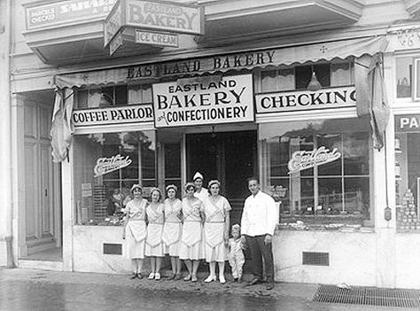 The Eastland Bakery, Mill Valley's first bakery, in the 1930s / Mill Valley Public Library Patisserie Shop, Marin County California, Vintage Bakery, Bakery Shop Design, Bakery Store, Bakery Sign, Books Library, Mill Valley, Bakery Shop