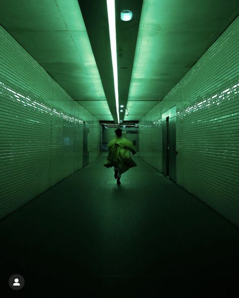 Hospital Cinematography, Cinematic Photography Landscapes, Urban Cinematography, Dark Green Photography, Filmography Aesthetic, Green Light Photography, Green Cinematography, Escaping Aesthetic, Dark Cinematography