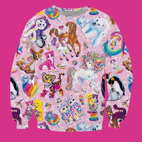 SO excited about this. Lisa Frank Clothing, Character Collage, Animal Sweatshirt, 90s Outfit, Lisa Frank, Printed Sweatshirts, Jumpers For Women, Crew Neck Sweater, Outfit Inspirations