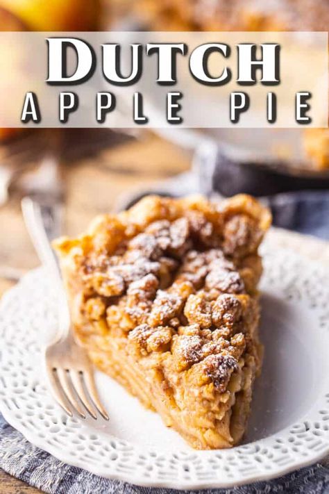 Dutch Apple Pie Recipe: Softly spiced apples cradled in a flaky crust, topped with buttery crumb topping. Crumb Topping Recipe, Dutch Apple Pie Recipe, Yummy Pies, Batch Baking, Apple Pastry, Homemade Pie Crust Recipe, Dutch Apple Pie, Apple Crumb, Dutch Apple